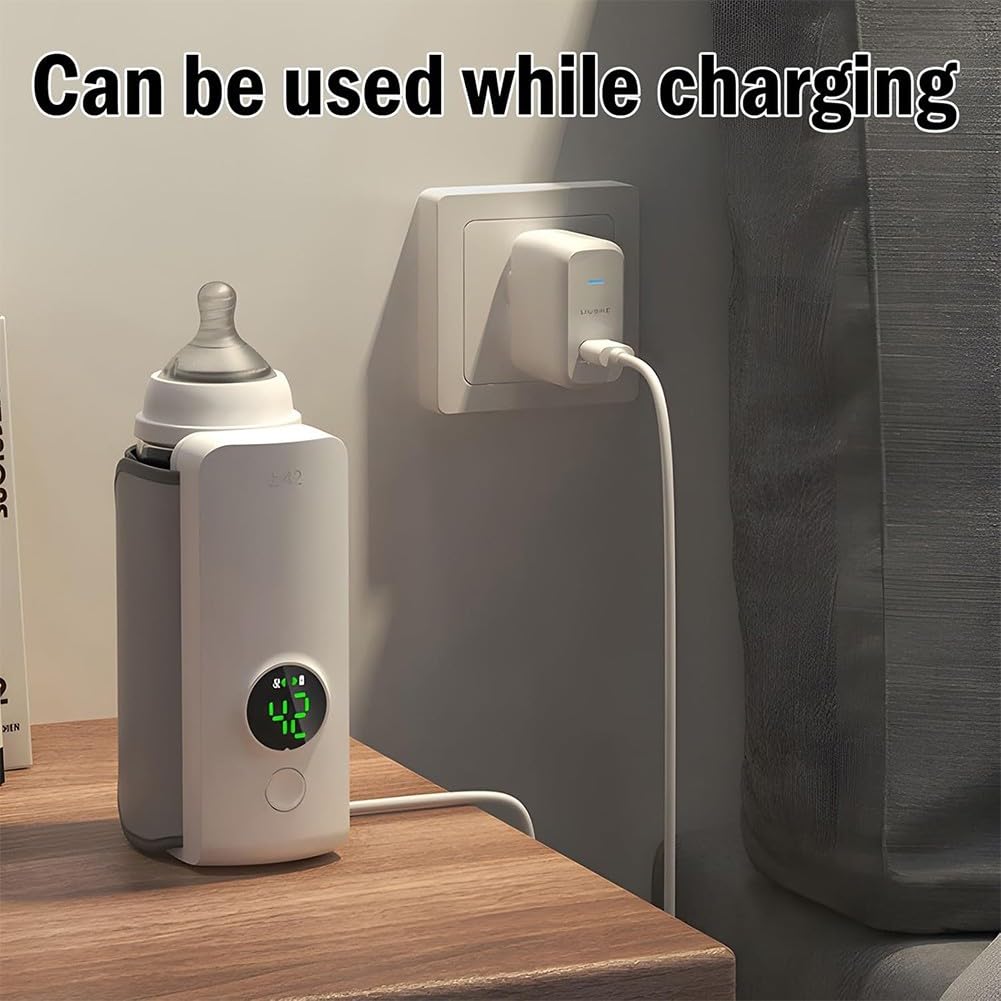 Chauffe-biberon électrique en ABS de qualité alimentaire portable avec batterie 6000 mAh pour lait maternel et aliments pour enfants