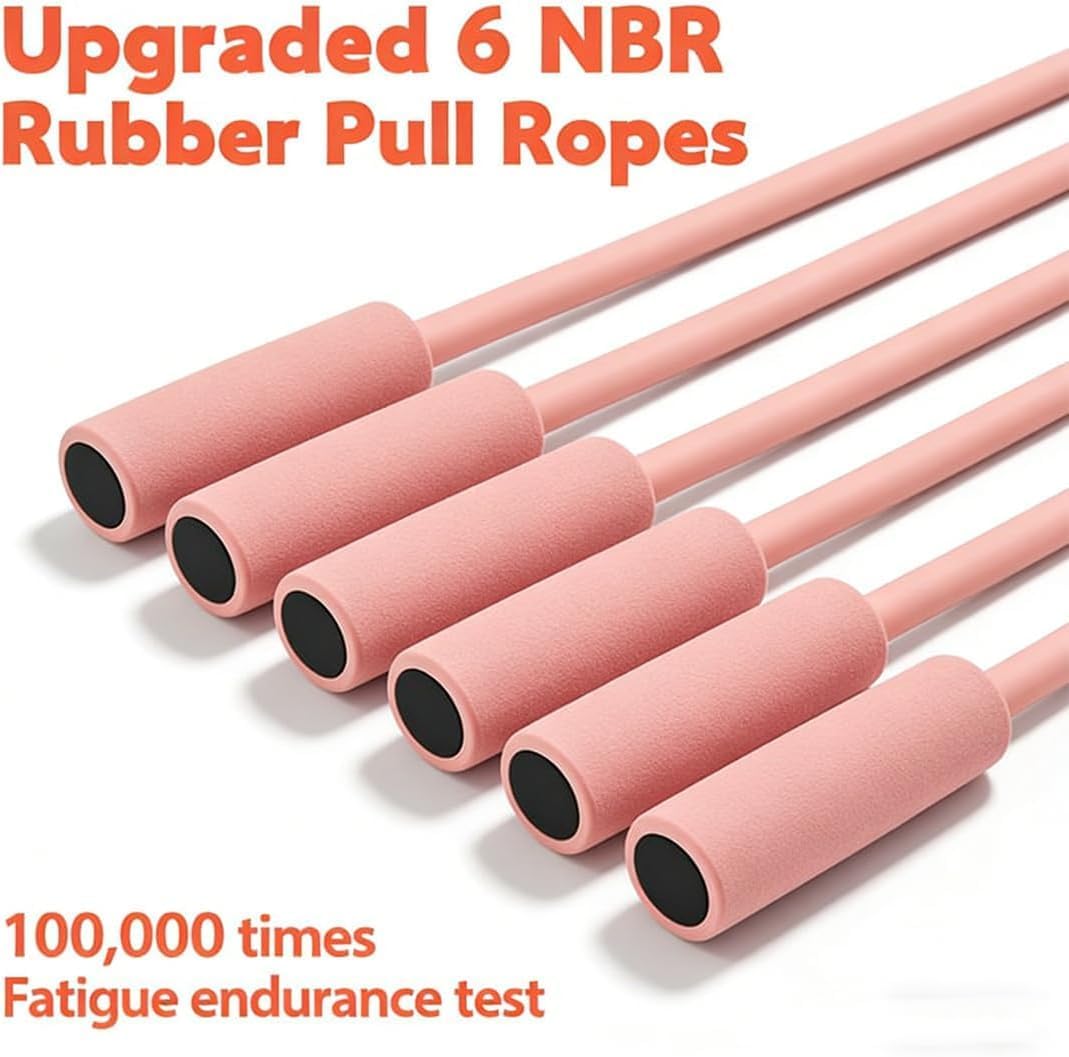 Smart Foot Pedal Puller with Counter, 6 Tube Pedal Puller Resistance Band, 6 Tube Resistance Foot Pedal for Full Body Stretching and Yoga, Home Gym Arm and Waist Training Equipment