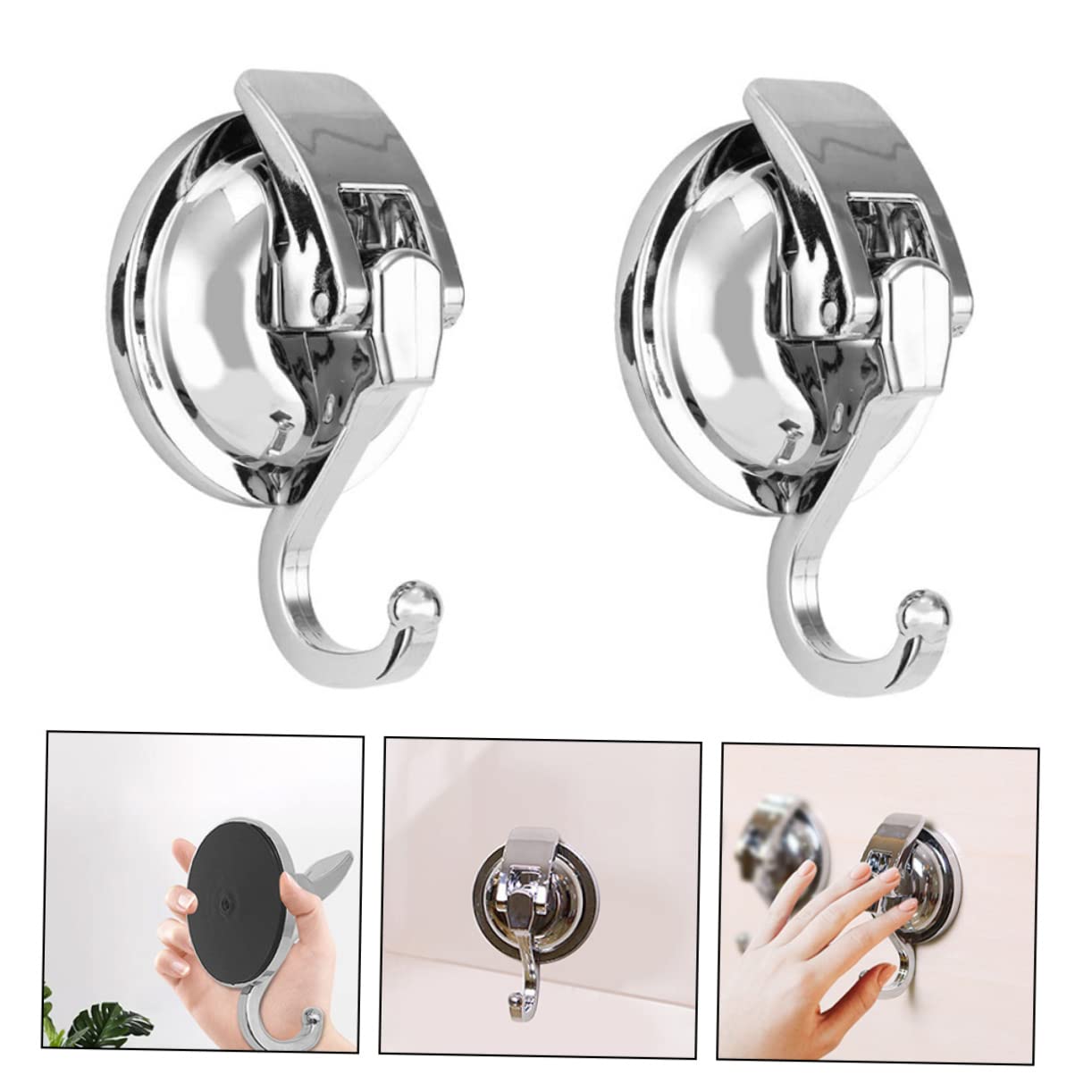 Alipis 4 Sätze Haken Ohne Locher Robuste Haken Mit Saugnapf Wiederverwendbar Selbstklebend Zur Wandmontage Kratzer Für Kleiderbügel 2 Stück X 4