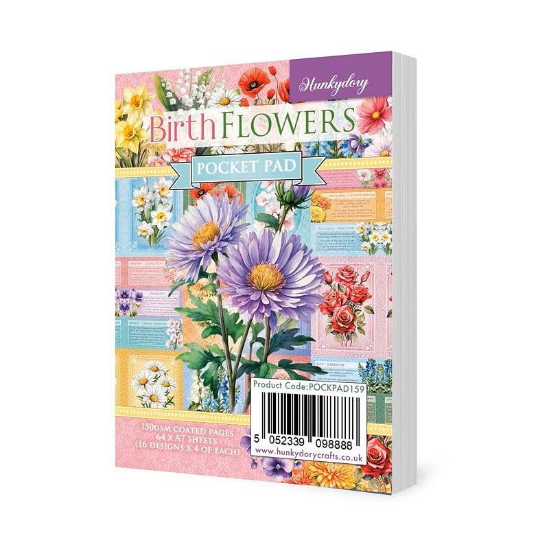 Hunkydory - Pocket Pads (Birth Flowers) - 64 Sheets A7 Size