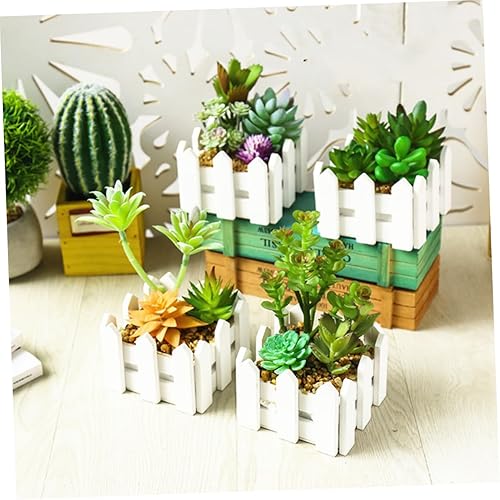 Miniatura 8 de ARTIBETTER Planta de cactus, planta artificial, mini macetas, jarrón pequeño, oficina, plantas falsas, bonsái artificial, simulación, maceta de