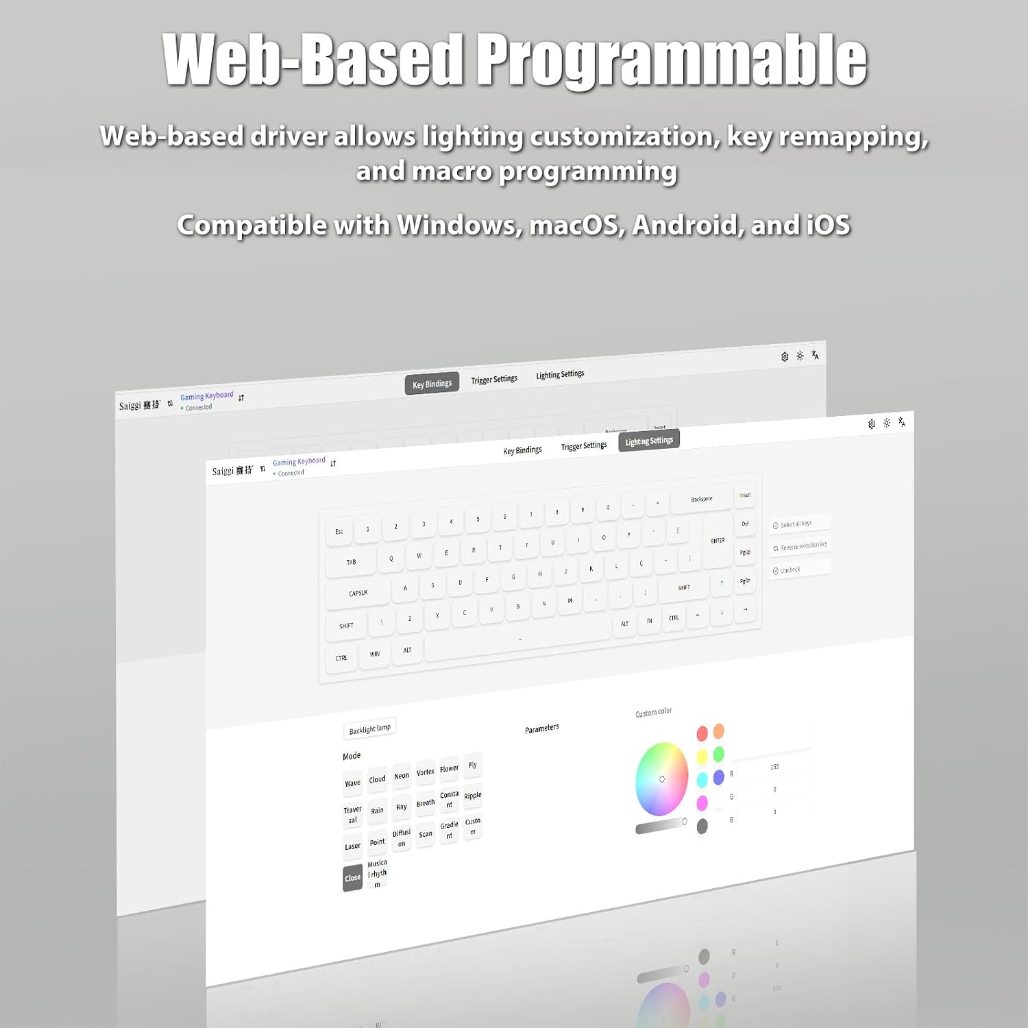 Web-based programming interface for keyboard