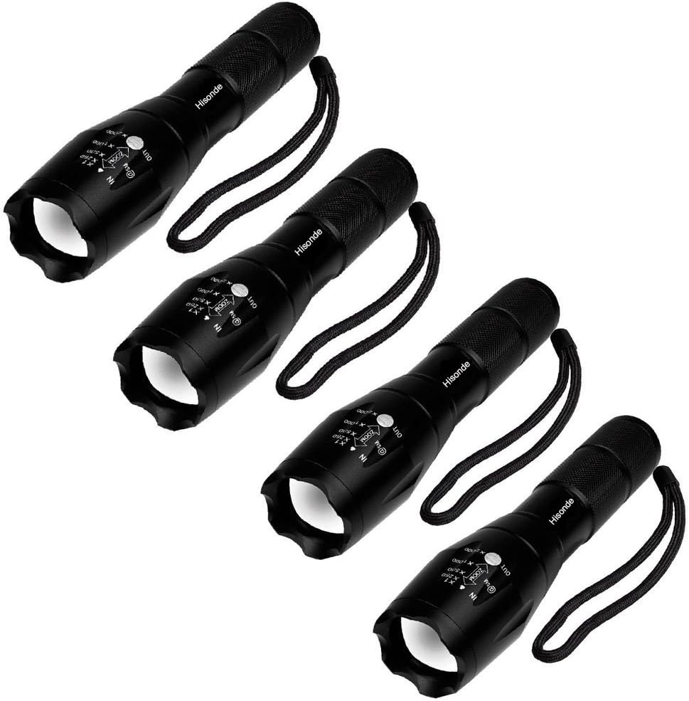 Military Grade 5 Mode High Lumens Tactical Led Waterproof Flashlight,4-Pack