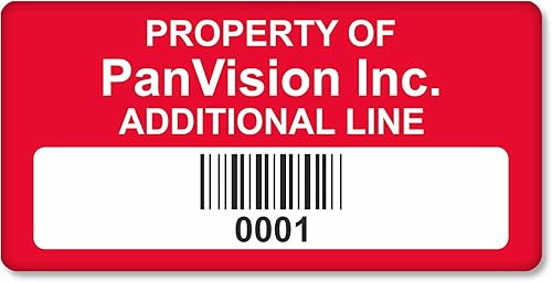 MyAssetTag Etiquetas personalizadas para activos con código de barras, etiquetas de identificación de propiedad, etiquetas de 0.75 x 1.5 pulgadas,