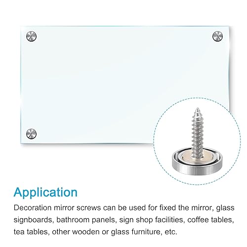 Miniatura 8 de METALLIXITY Tornillos de espejo (0.709 in0.71 pulgadas), 4 unidades, cubierta decorativa, clavos de latón galvanizado, para accesorios publicitarios