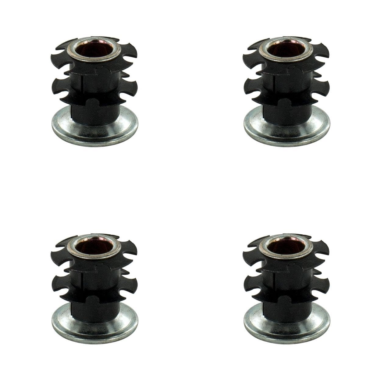 Outwater 1" Round Tube Caster Insert, 3/8-16 Thread, 4-Pack
