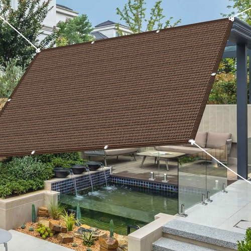 Toldo vela de sombra rectangular que frena el calor en el jardín 2