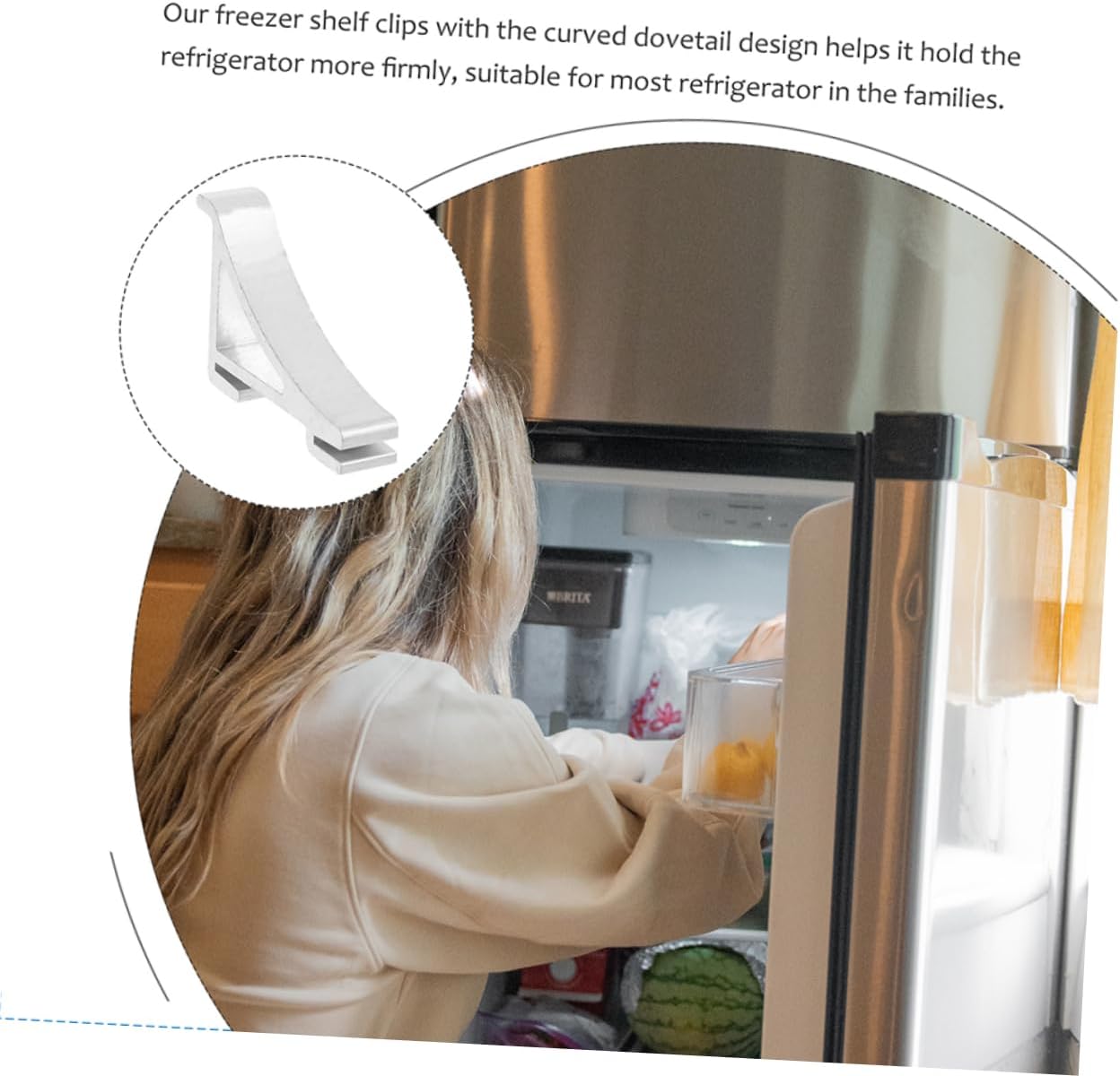 KICHOUSE 12pcs Sturdy Freezer Clamp Hooks for Refrigerator Shelf Replacement Metal Cooler Shelf Clips Easy Installation
