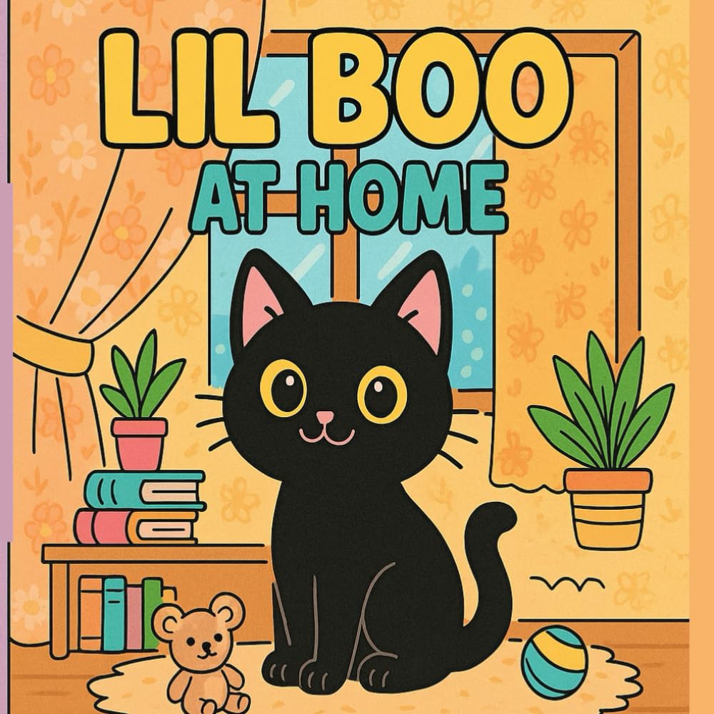 Lil Boos Day at Home Coloring Book: cat coloring book / Black cat coloring book/ Kids ages 3–8/ activity book (Lil Boo Coloring Book)