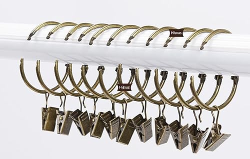 Miniatura 2 de 40 clips de cortina que se abren con anillos de latón antiguo de 1.5 pulgadas, clip decorativo de metal fuerte para cortina, a prueba de óxido,