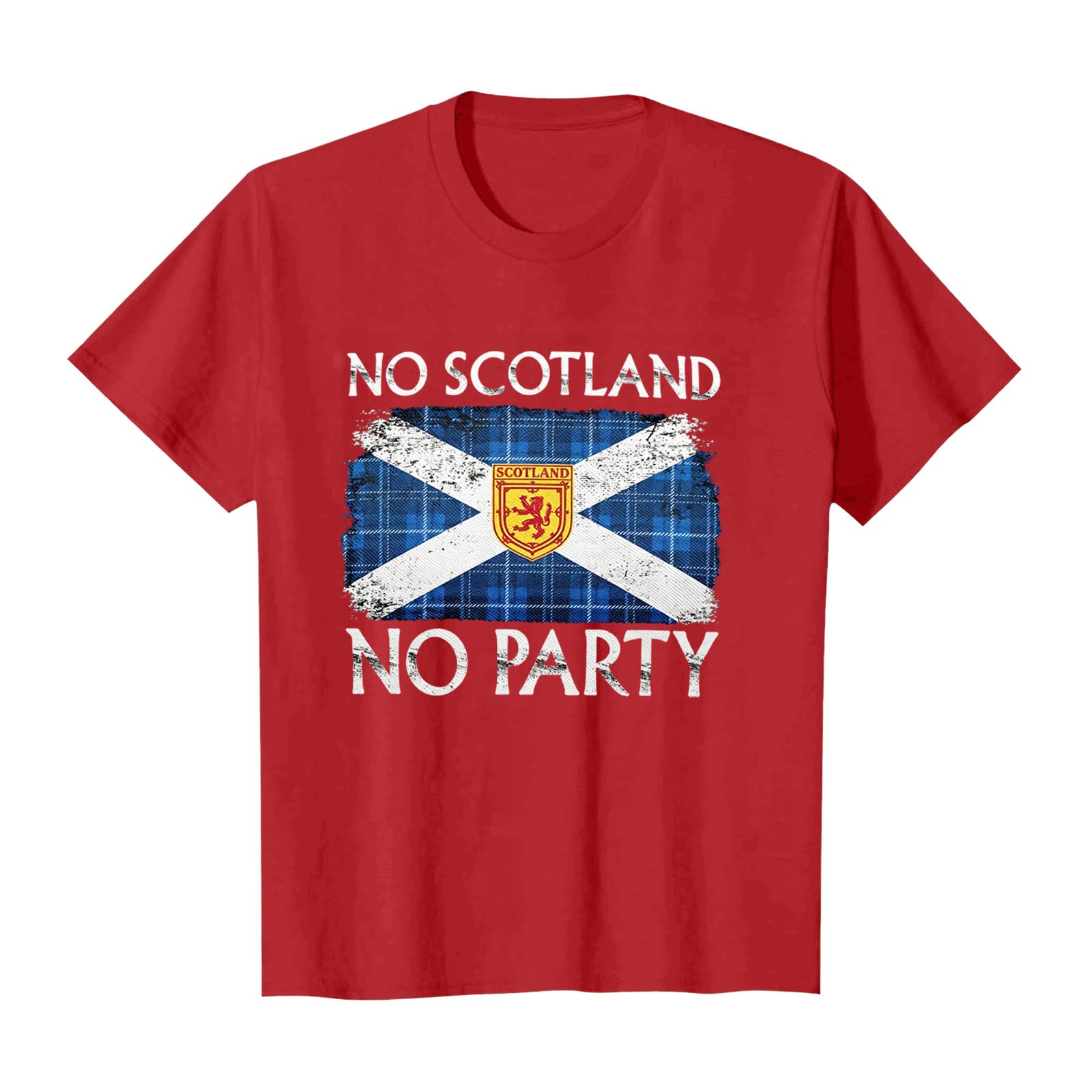 Scotland Football T Shirt Unisex Scottish Flag Short Sleeve Crew Neck Funny – Men Women Football Fans (B-Red, 3XL) — image 1