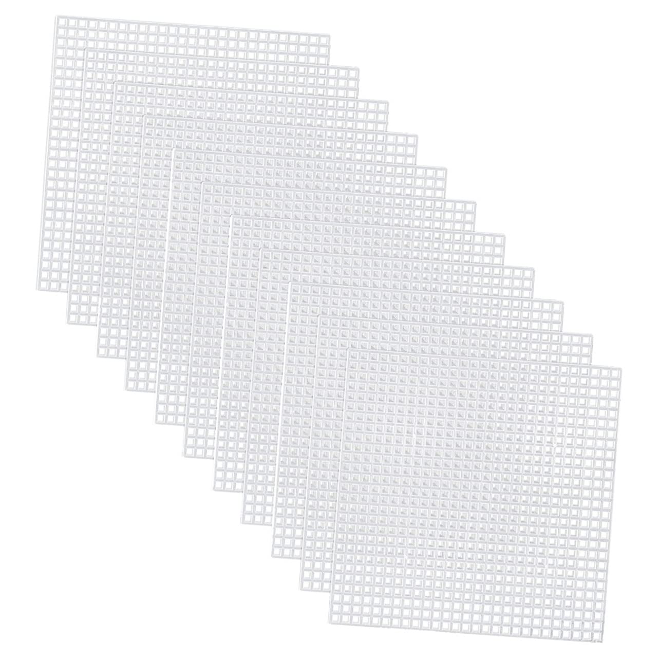 BELLIFFY 30 Pcs Mesh Plastic Canvas Sheets Square Embroidery Sheets Cross-Stitch Mesh DIY Craft Sewing Accessory Quilting Fabric