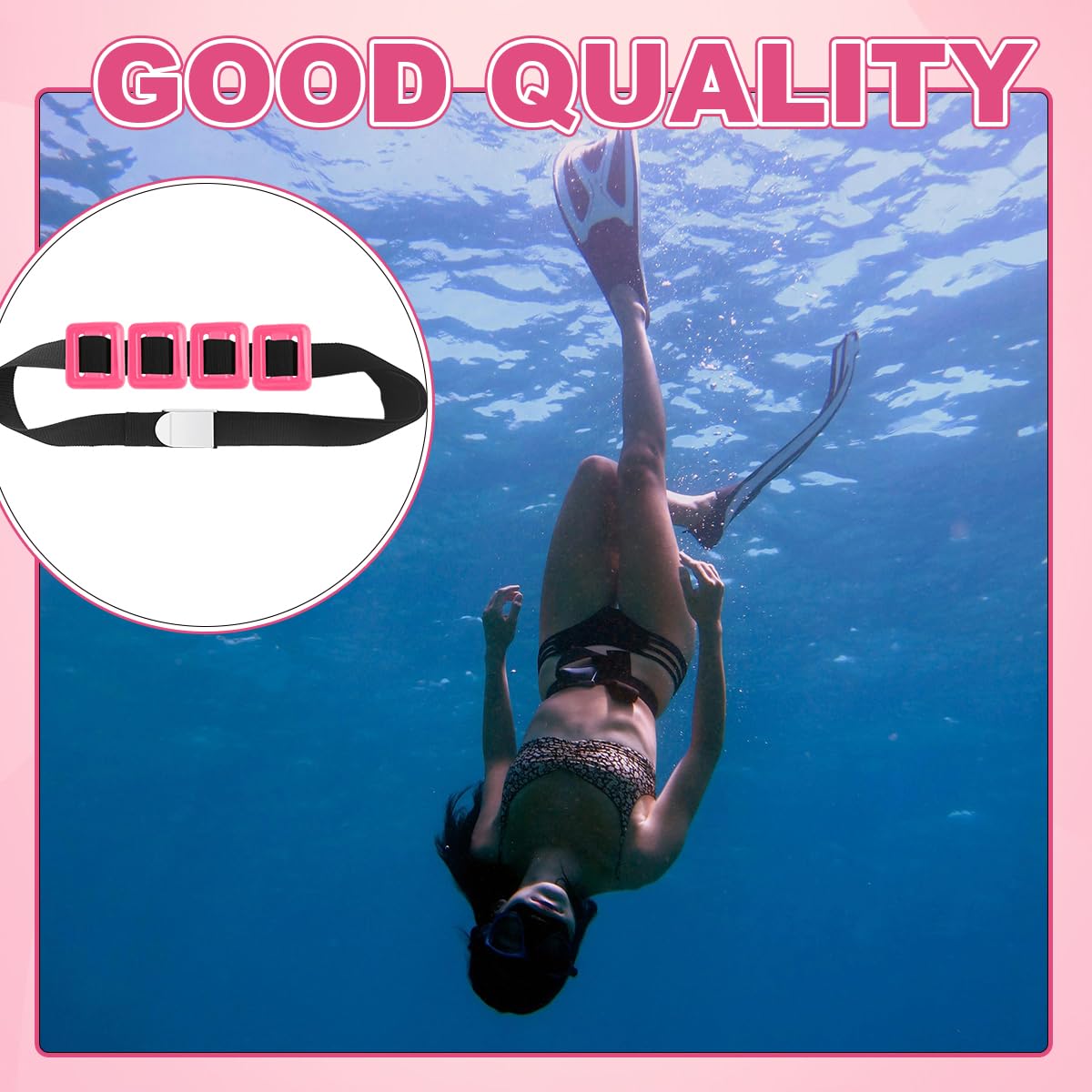 4 cinture per pesi da immersione, con blocco di peso rivestito in nylon, pesi da 0,5 kg, cintura per immersioni in apnea, cintura con fibbia in metallo per immersioni subacquee
