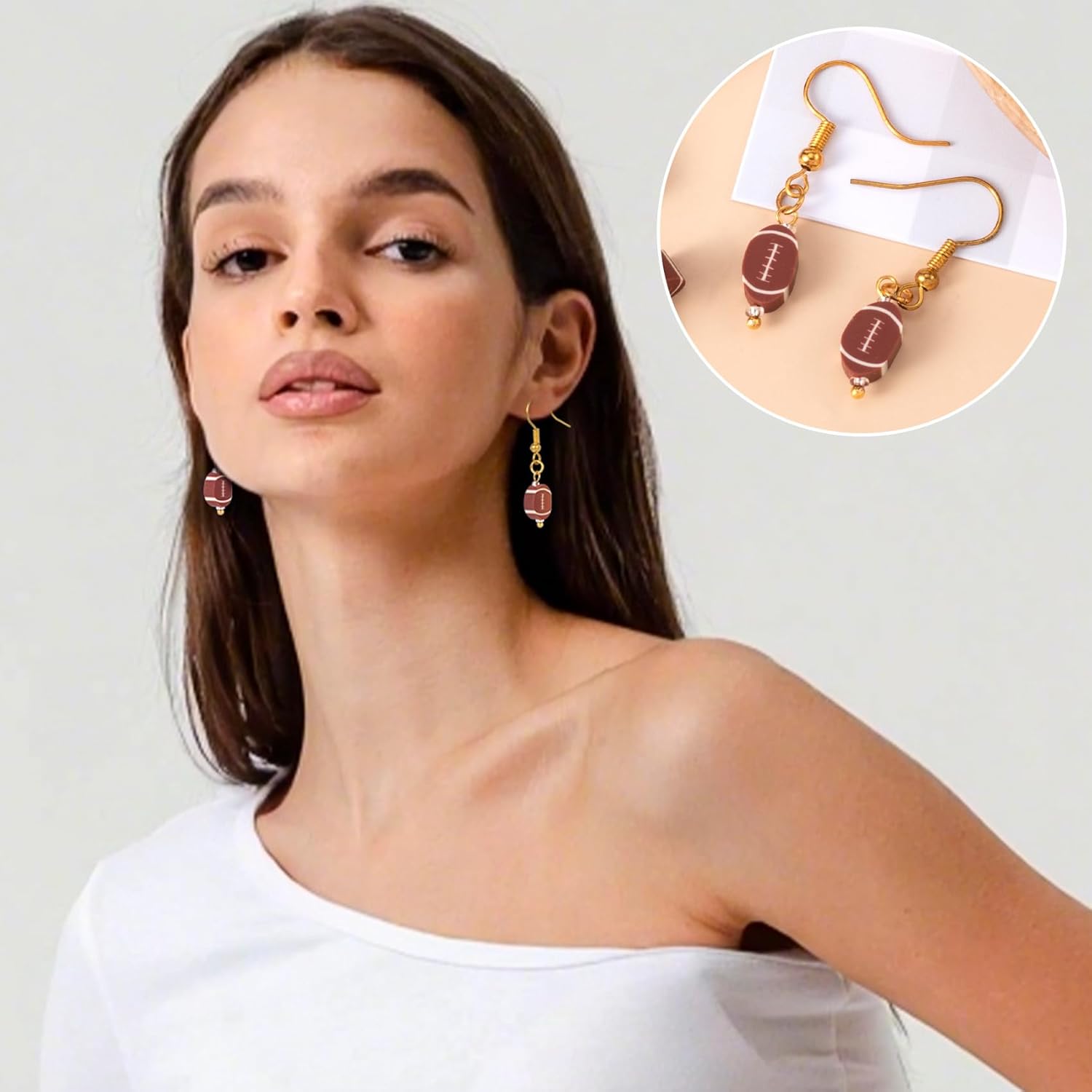 100 Pcs Oval Football Beads, Football Charms for Jewelry Making, Sports Beads for Bracelets Making, Necklace, Jewelry Making Accessories Supplies - Image 4