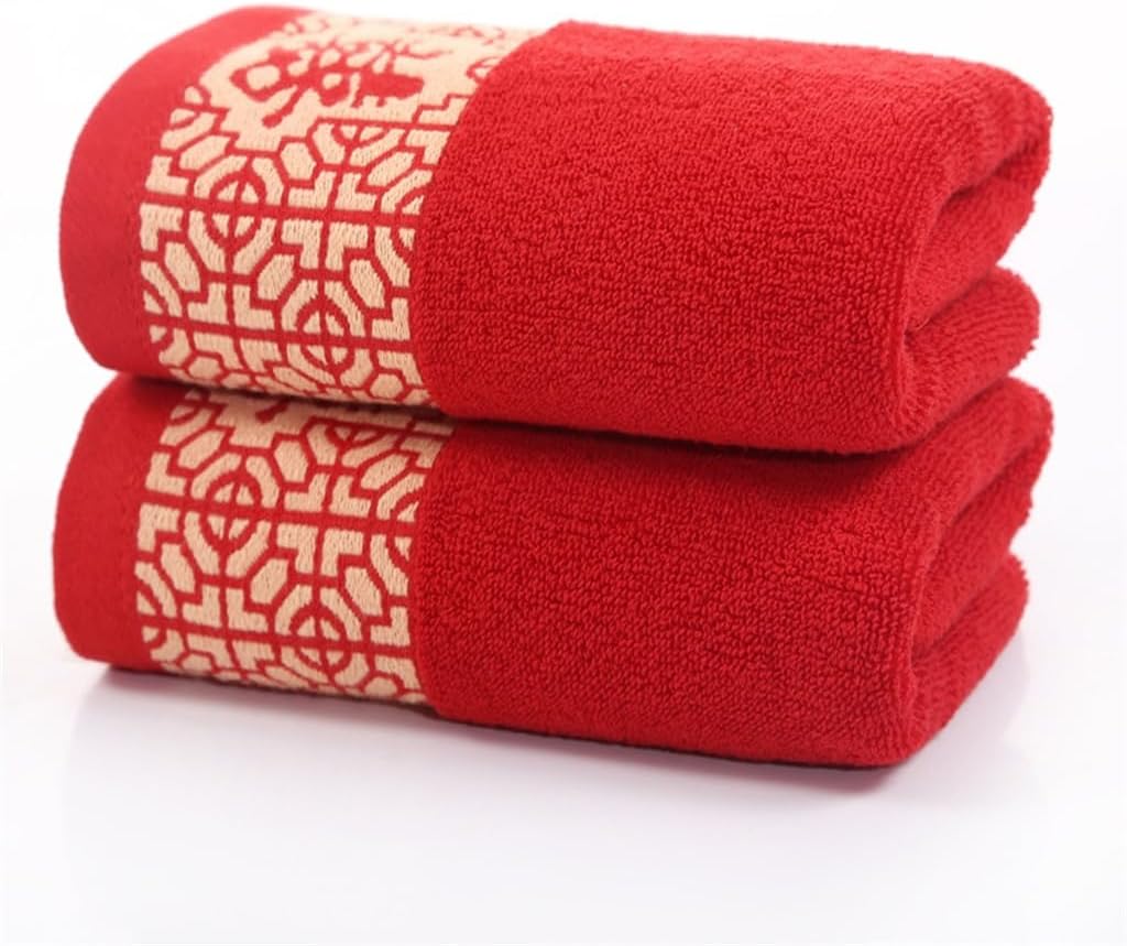 Cotton Towel Plain Couples Household Soft All Red