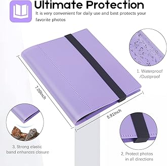 Aevdor Small Photo Album 4x6, Mini Photo Album 64 Pockets Holds 64 Pictures with Strong Elastic Band, Small Photo Book for 4x6 Family Baby Anniversary Vacations Birthday Wedding Pictures (Purple)
