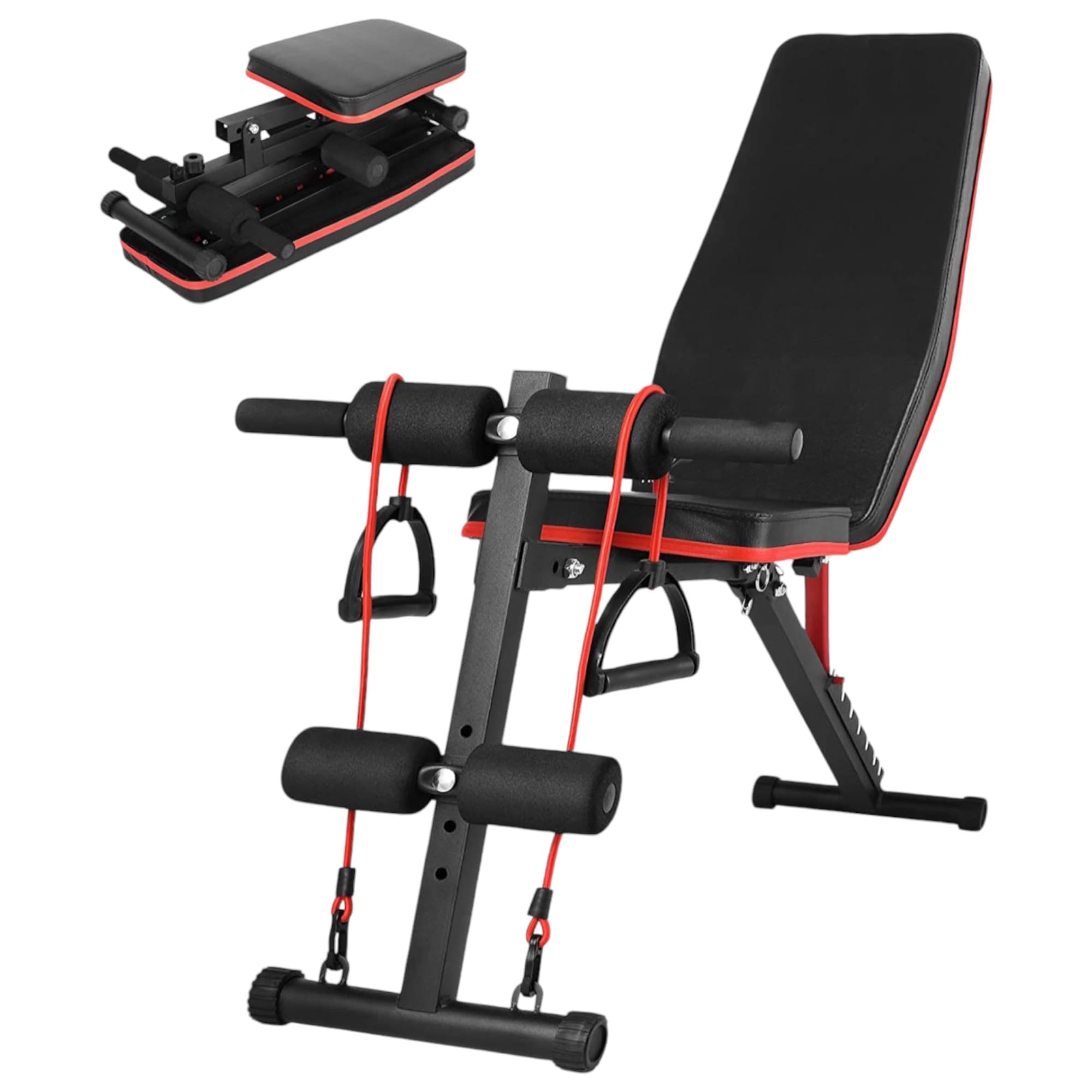 Banco de Mancuerna Plegable Inclinable Banco de Pesas Musculación Multifuncional para Entrenamiento Completo Máquina de Fitness Gimnasio Hogar