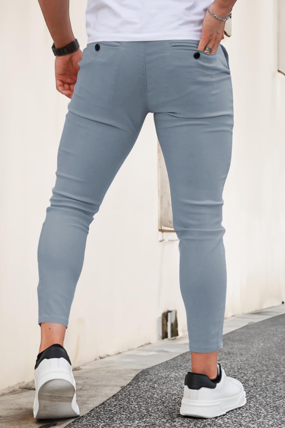 GINGTTO Mens Dress Pants Slim Fit Chino Pants for Men Formal - Image 3