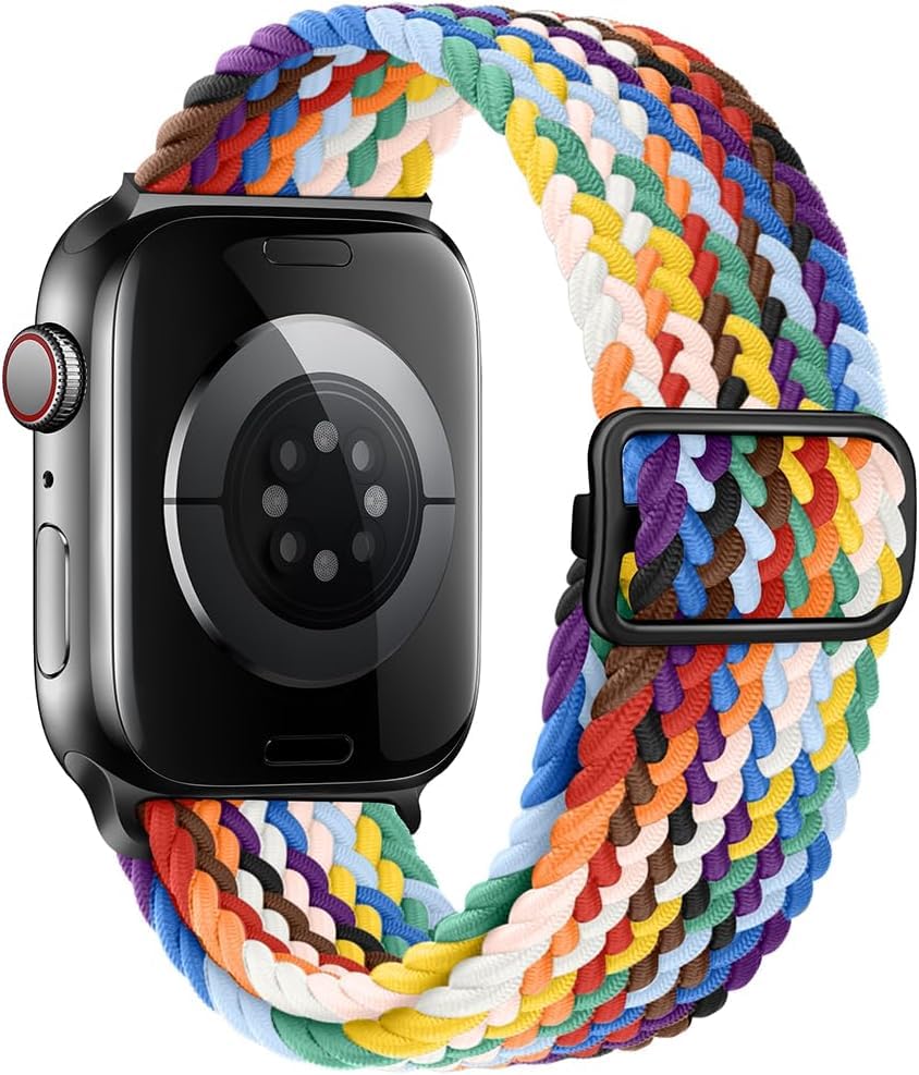 Solo Loop Compatible with Apple Watch Bands Sport Elastics Nylon Adjustable Stretchy Braided for iWatch All Series Women Men,Type 04