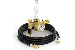 TOOLIOM CO2 Argon Flow Meter Gas Regulator Gauge with Gas Hose Mig Tig Welding