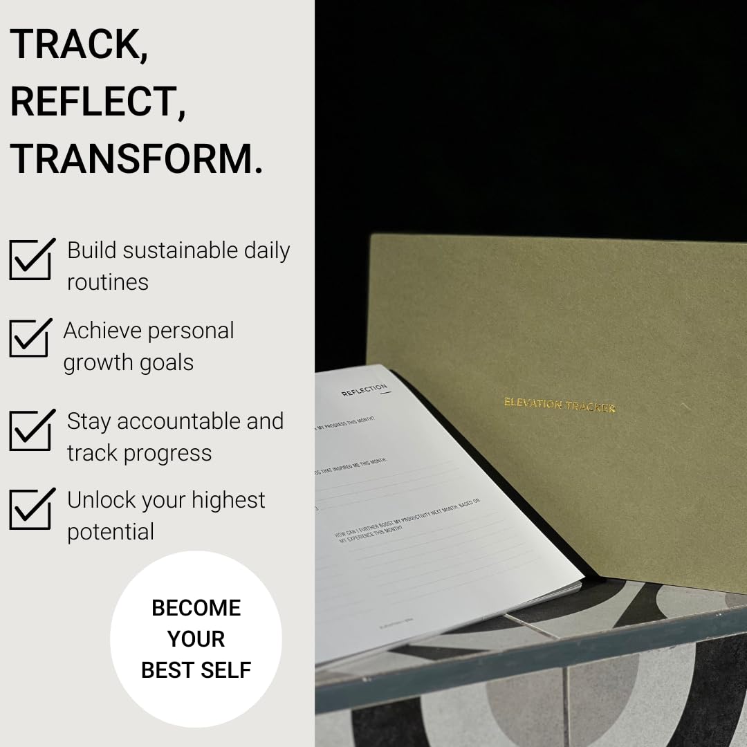 Elevation Habit Tracker & Goal Journal Undated A4 Planner for Habits, Productivity, Wellness & Self-Improvement Monthly Organizer & Notebook - Image 2
