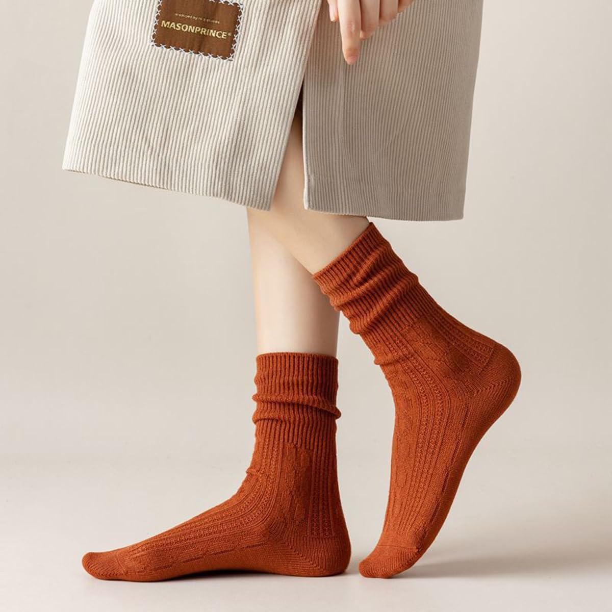 Women Crew Socks, Solid Color Boot Socks for Women Ladies 9/10 Pairs