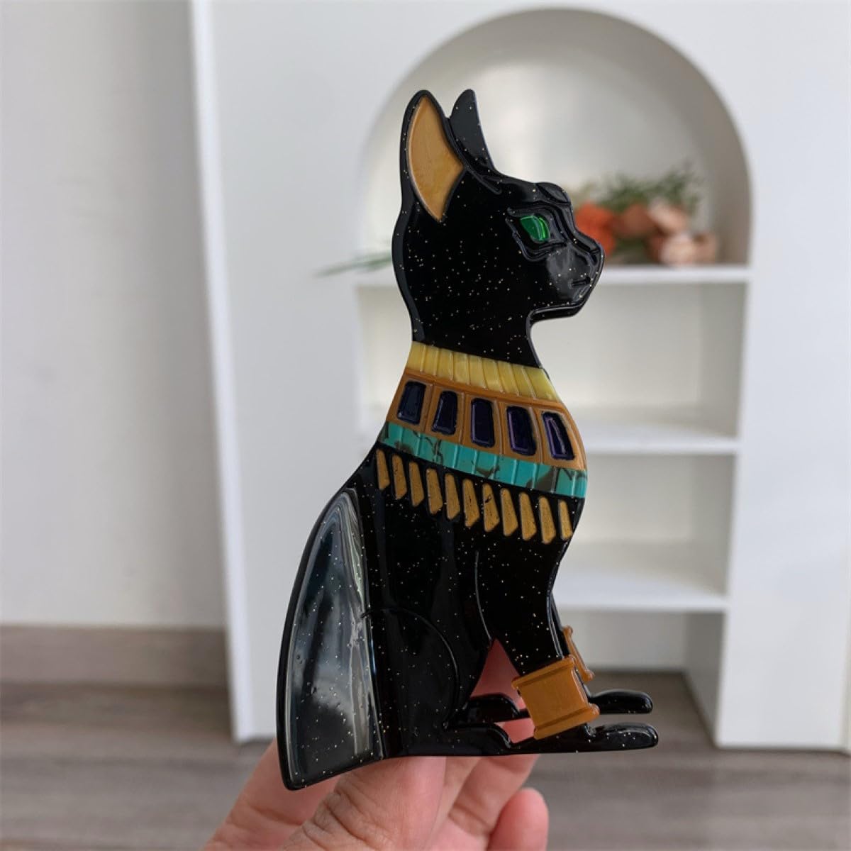 Funny Egyptian Cat Hair Clip,Acetate Claw Clips,Big Hair Clips for Women,Fashion Hair Clips for Girl,Black - Image 4