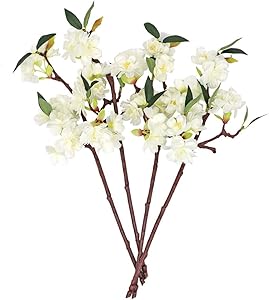 N / A Artificial Cherry Blossom Branches Faux Silk Cherry Flowers Fake Floral Vase Arrangements for Home Garden Hotel Party Wedding Table Arrangements Decor