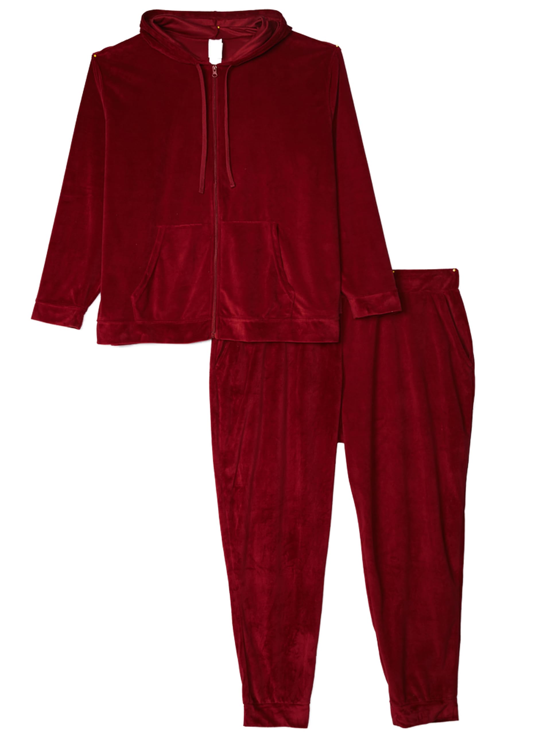 Wright's womens Velour Tracksuit 2 Piece Zip Up Hoodie and Jogger, Red, Medium