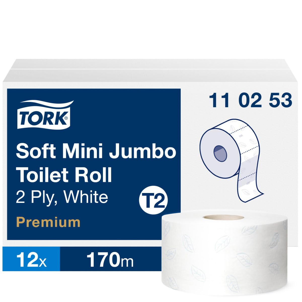 Tork White 40420 Papel Higienico Mini Jumbo Suave T2 For Adults, Ideal For Everyday Use,