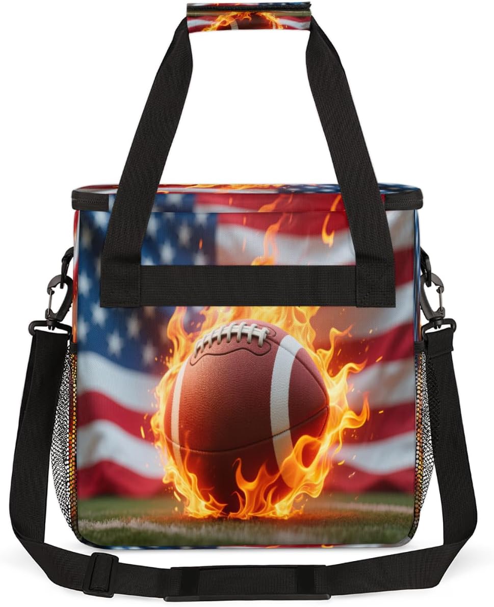 Usa Football Portable Coffee Maker Carrying Bag Compatible with Keurig K-Mini or K-Mini Plus - Travel Storage Tote with K-Cup Pod Pockets for Single Serve Coffee Brewer