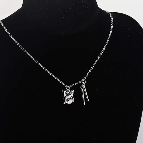 Miniatura 2 de CENWA Baquetas de batería colgantes Kit de batería músico percusión joyería de batería banda de reproductor de batería regalos