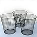 ESSENTIALS Wire Mesh Round Waste Basket | Trash Can Mesh Round Open Top Wastebasket | Recycling Bins Garbage Waste Baskets | Wire Mesh Desk Trash Can | 3-Pack Office Trash Cans (Black)