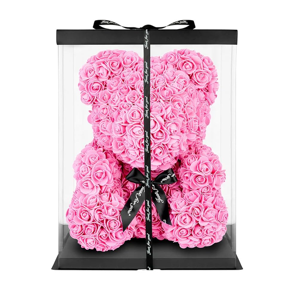 Romantic Bear Rose Valentine’s Day Presents for Her, Flower Bear, Birthday Presents for Wife Girlfriend Mom, and Presents for Anniversary Women Day, Mothers Day, Christmas (Pink) — image 1