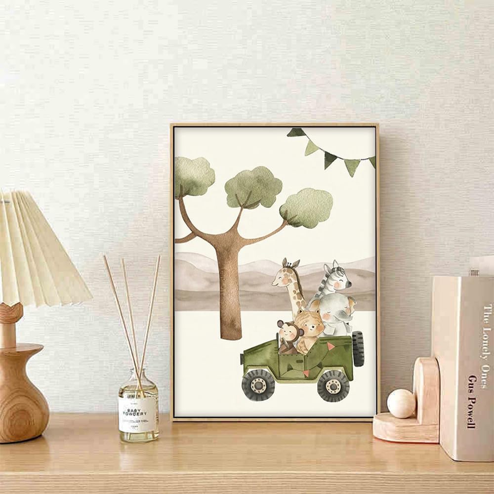 YunBey Lot de 4 Affiches Chambre D'enfant Animaux de la Forêt A4 Poster Enfant Sans Cadre Decoration Murale Chambre Bébé pour Garçon et Fille
