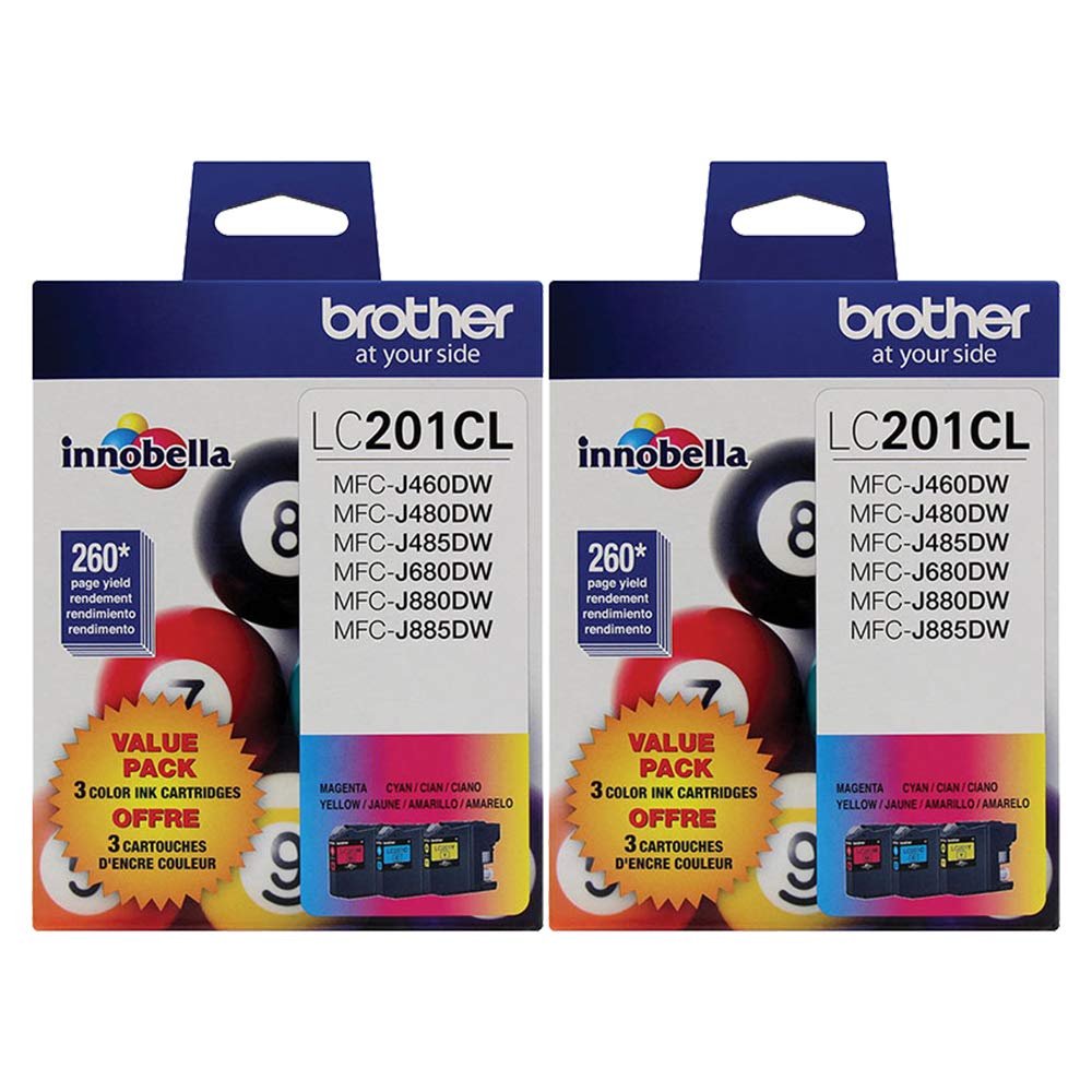 Brother Genuine Standard Yield Color Ink Cartridges, LC2013PKS, Replacement Color Ink Three Pack, Includes 1 Cartridge Each of Cyan, Magenta & Yellow,