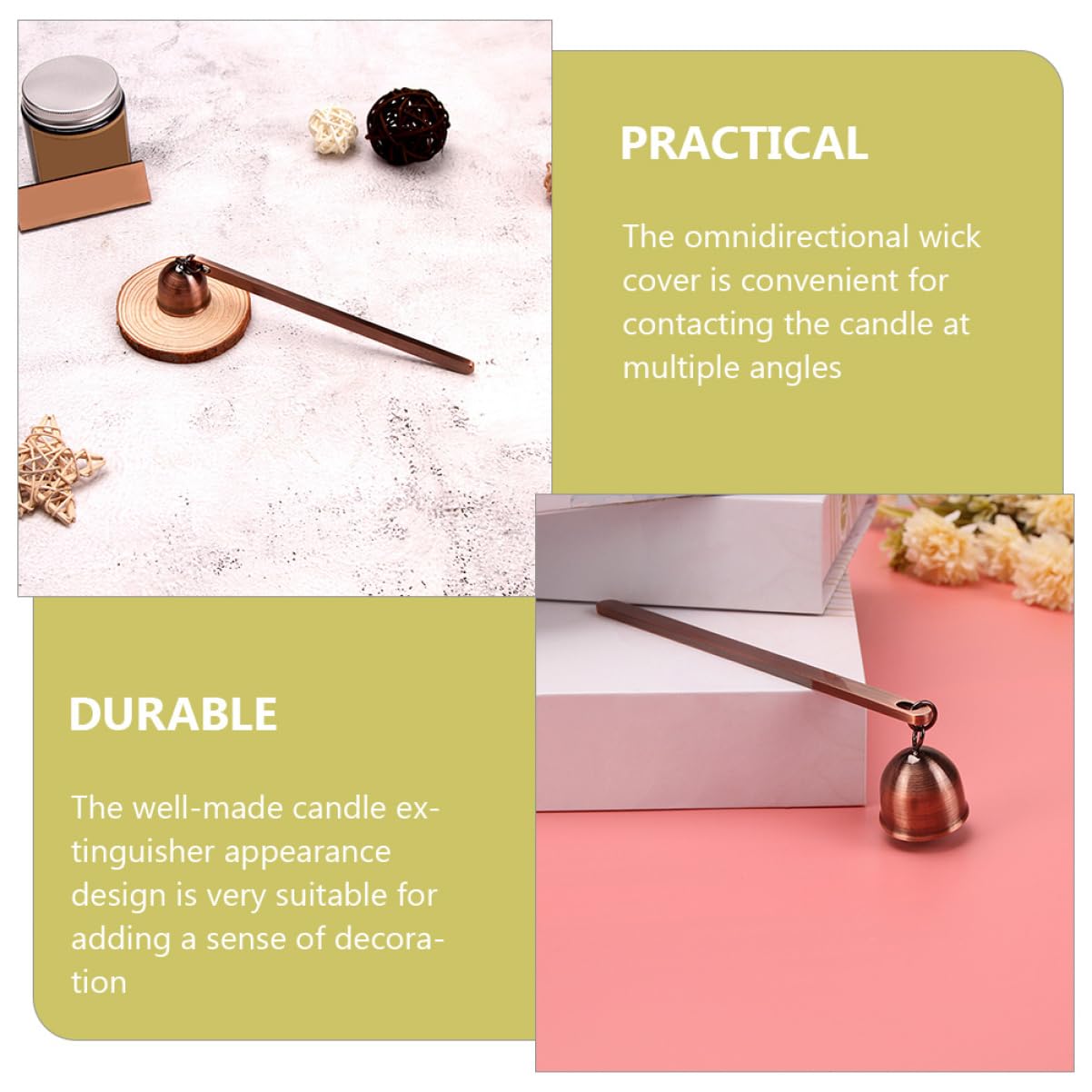 ERINGOGO Candle Extinguisher Snuffer Vintage Design for Scented Candles Long Handle