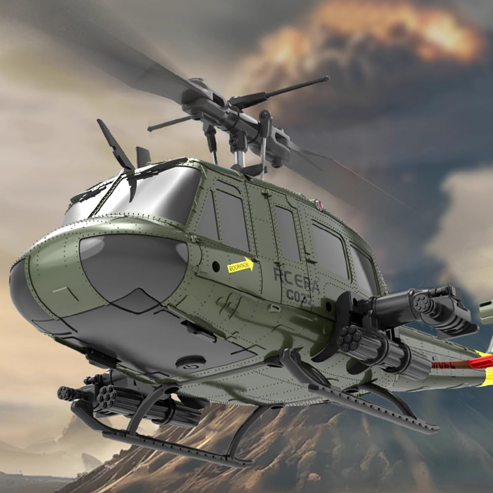 Torcster Hubschrauber Bell UH-1D Huey Brushless 6G 297mm RTF 2,4G Ferngesteuert 3D Anfänger Indoor Heli