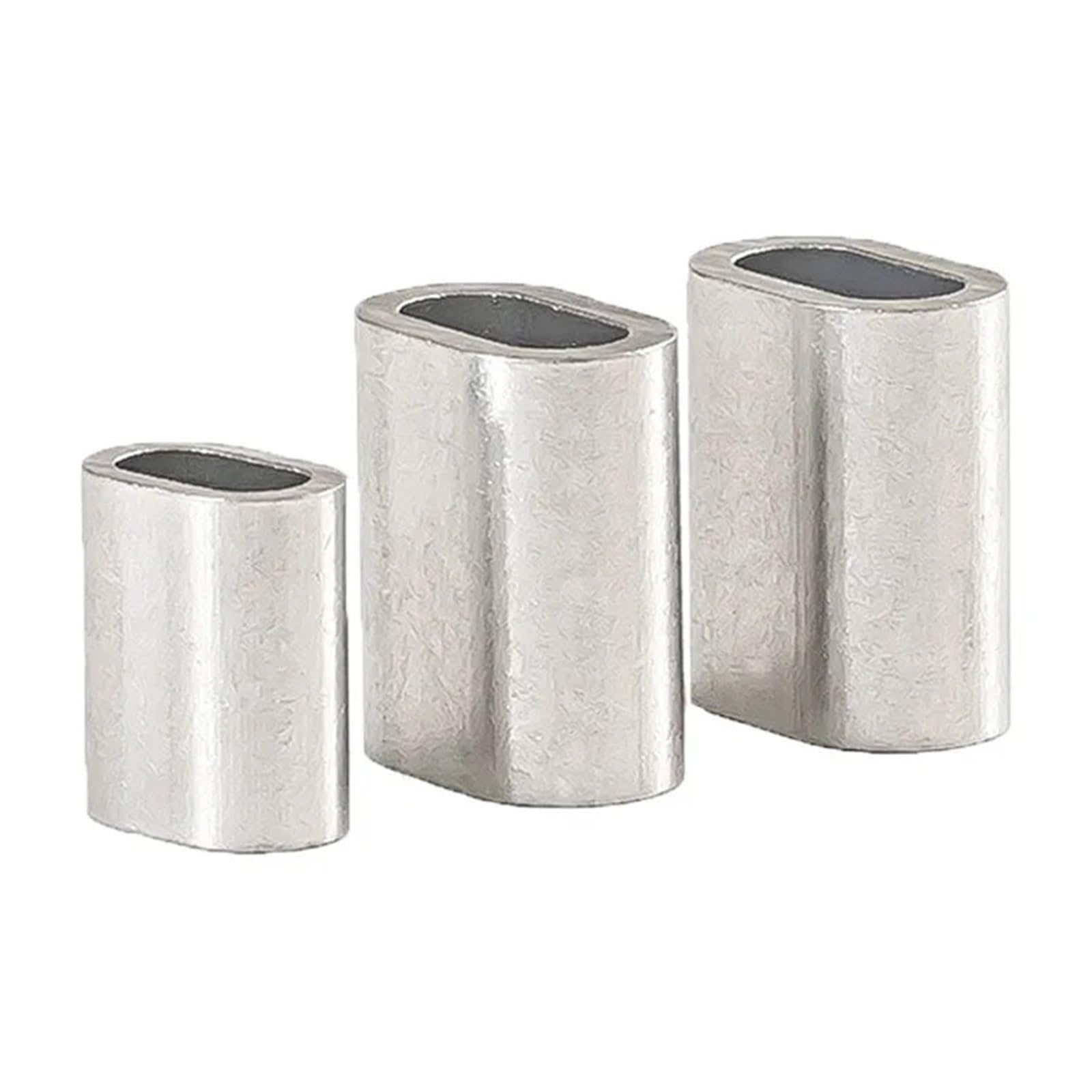 Manicotto ad anello a crimpare in alluminio, Clip di fissaggio for cavo ovale con puntali in alluminio manicotto a crimpare for fune metallica in acciaio Confezione da M0.5 a M26(M26 1Pcs)