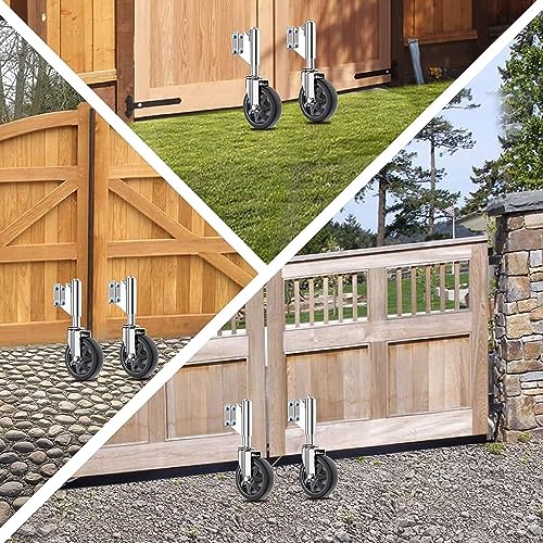 Spring Loaded Gate Caster Wheel 6”, Heavy Duty Gate Wheel for Wooden Gates, 600 Lbs Load Capacity, 360 Degree Swivel