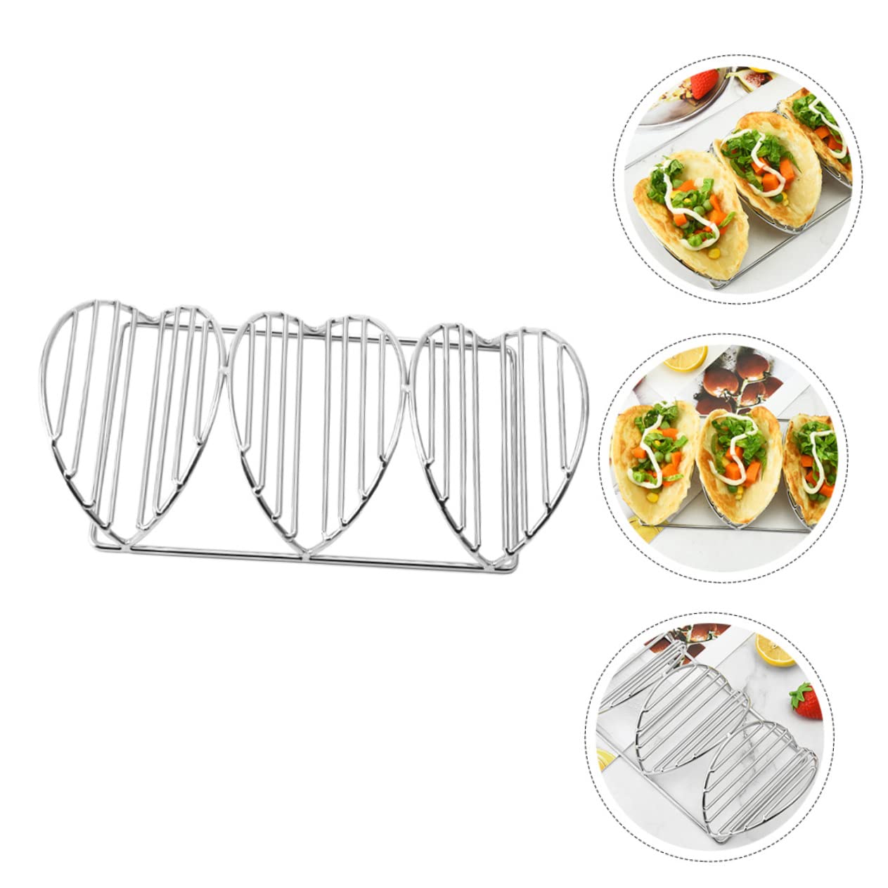 Alipis Stainless Steel Taco Holder Rack for Chicken and Pancakes Food Stand for Home and Restaurant Use for Gatherings