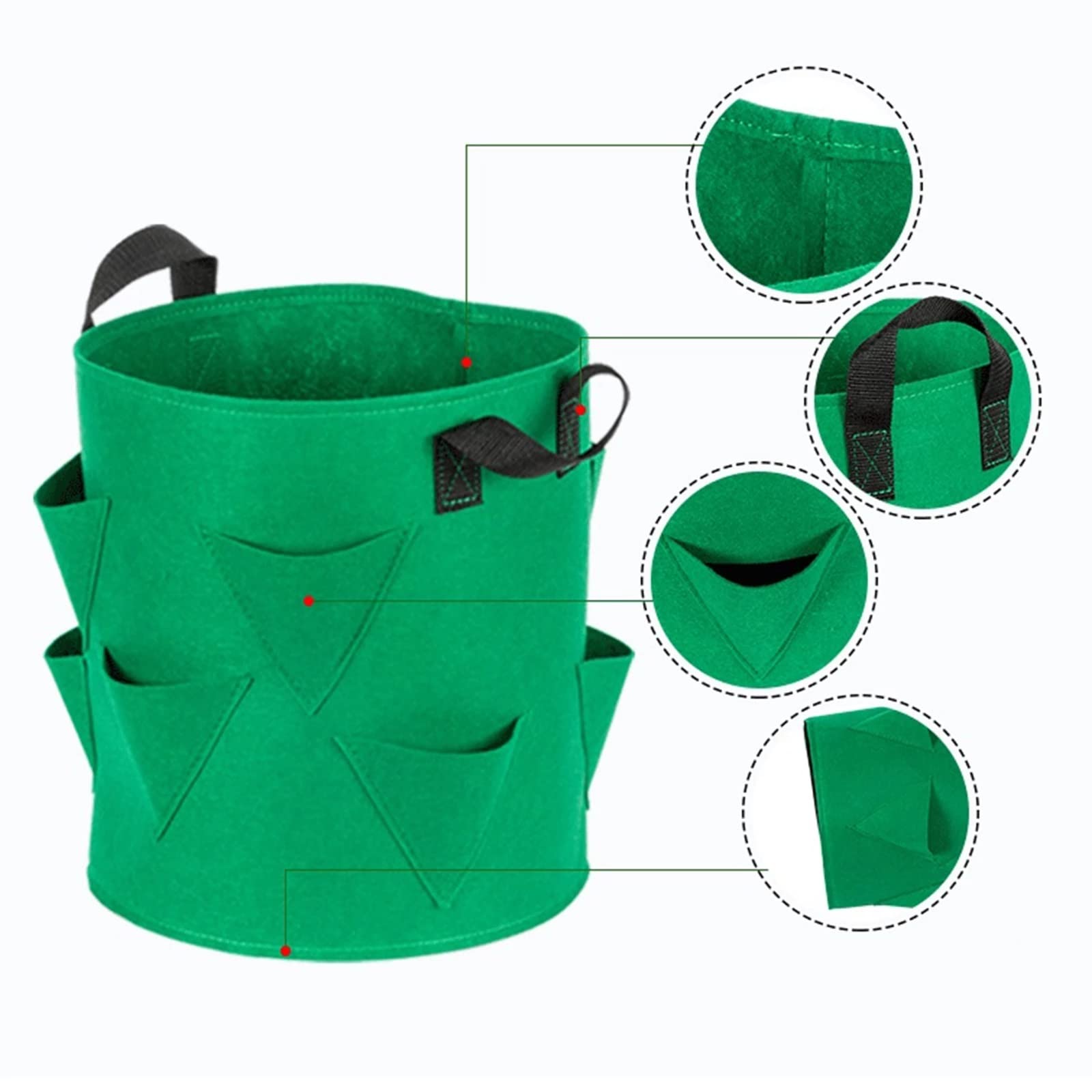 Lot De 4 Sacs De Culture En Tissu Robuste Avec Poignées De 18 Litres