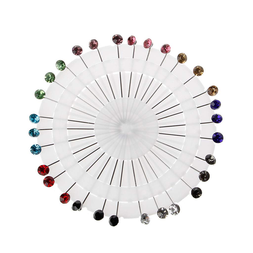 FANSWAN 30pcs Hijab Rhinestone Crystal Brooch Scarf Pin Clip Pin Jewelry Decoration