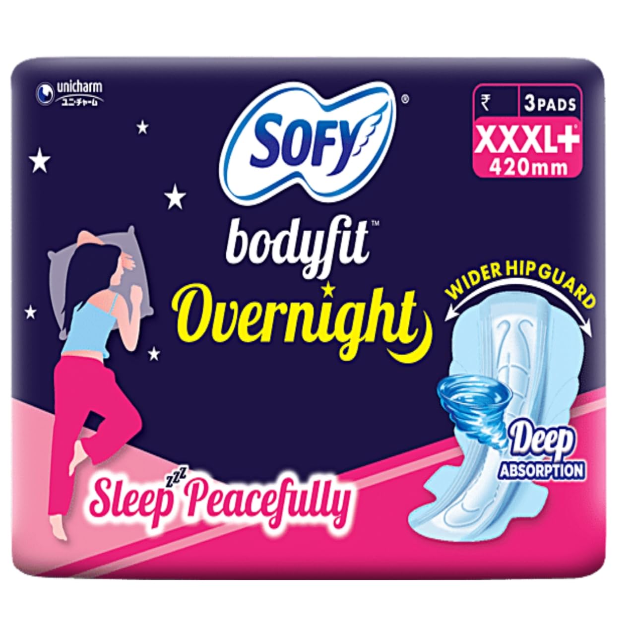 SOFY+BODYFIT OVERNIGHT XXXL 3 PAD PACK OF 1 (B0CX8W6CPR) Amazon Price History, Amazon Price Tracker