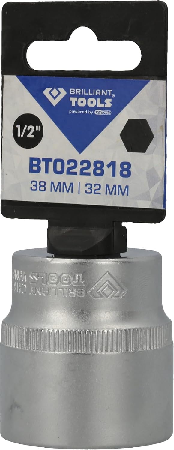 Brilliant Tools BT022818 1/2 Inch Socket Wrench 38 mm 32 mm Insert