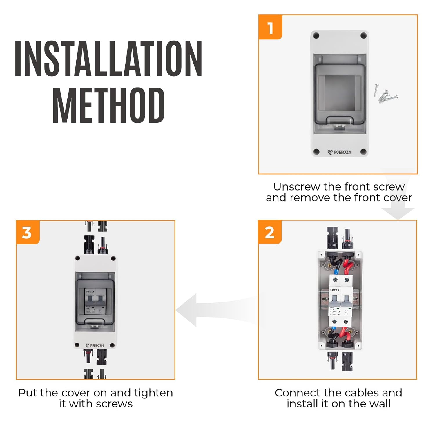 Solar Panel Disconnect Switch 1000V 60A PV Disconnect Switch Box Outdoor Breaker and Enclosure for Solar PV Panels Homes Battery (60Amp)