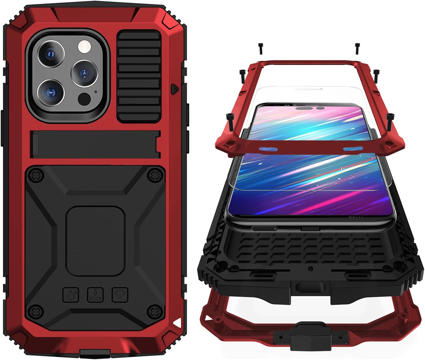 Custodia Militare Per Huawei P30 Pro - Simicoo HATA, Metallo E Silicone Con Protezione Schermo - 3