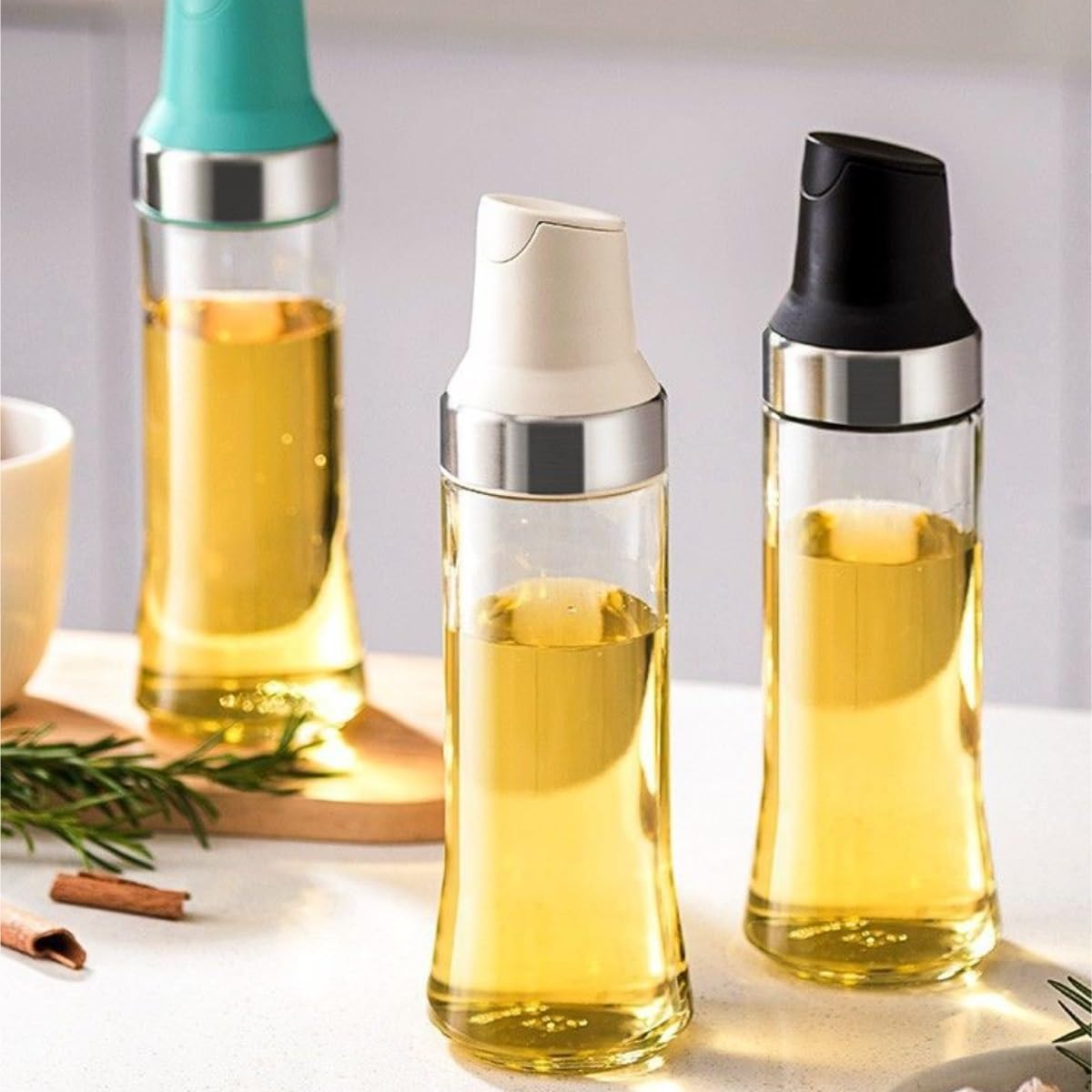 Dispenser per Salsa di Soia Bottiglia Di Condimento For Aceto E Salsa Di Soia For Uso Domestico Con Sensore Di Gravità E Apertura E Chiusura Automatiche Contenitore Dell'olio(Blue)