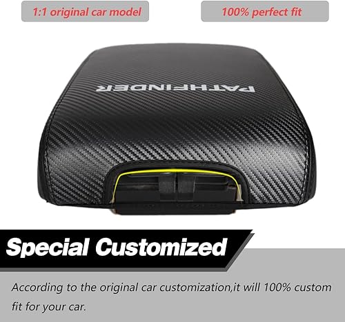 Miniatura 5 de CEBAT Funda protectora de cuero antiarañazos para reposabrazos de consola central, accesorios de decoración interior para Nissan Pathfinder