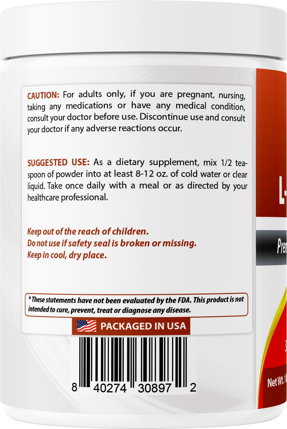 Best Naturals Acetyl L-Carnitine Premium Powder -1 LB -Gluten Free. — Amazon image 7